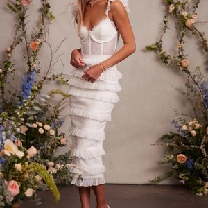 V. CHAPMAN FIORENZA DRESS IN WHITE (out of stock in all sizes!) WORN ONLY ONCE